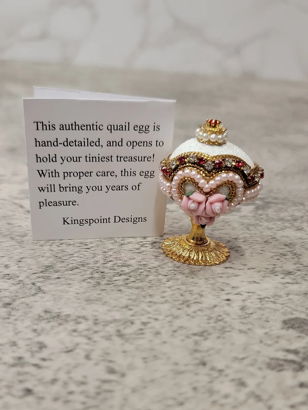Vintage Quail Egg Trinket Box